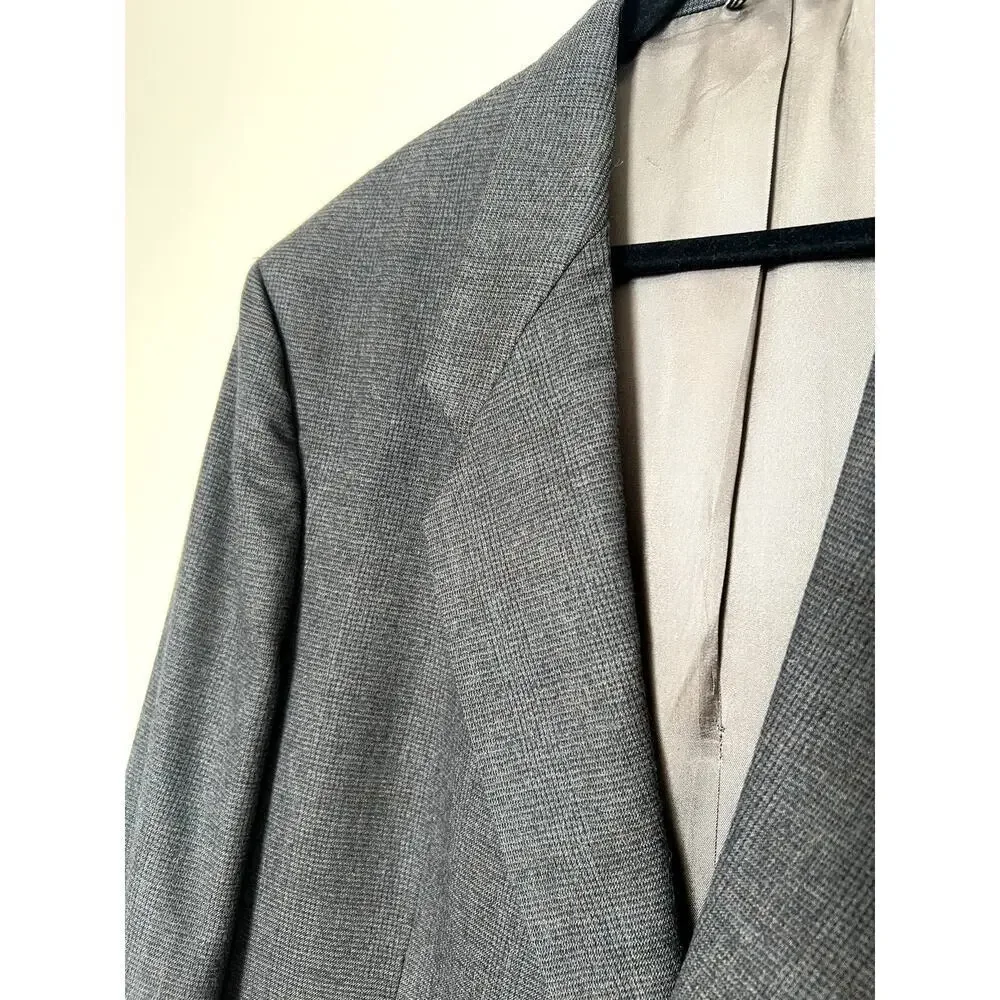 Vintage Christian Dior Monsieur Charcoal Gray Wool Men's Blazer Size 46L